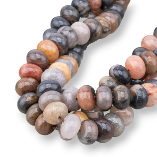 Brauner Jaspis Rondelle glatt 12x8mm