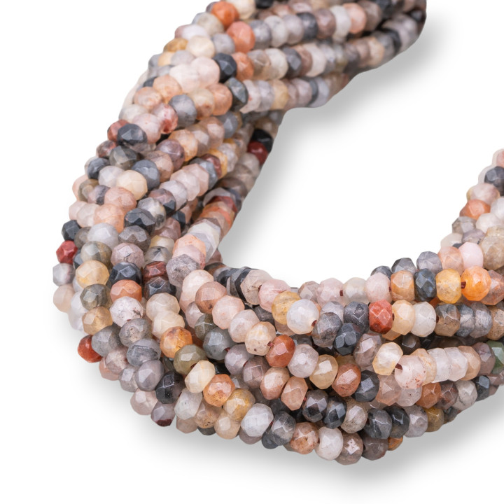 Brown Jasper Faceted Rondelle 4x3mm