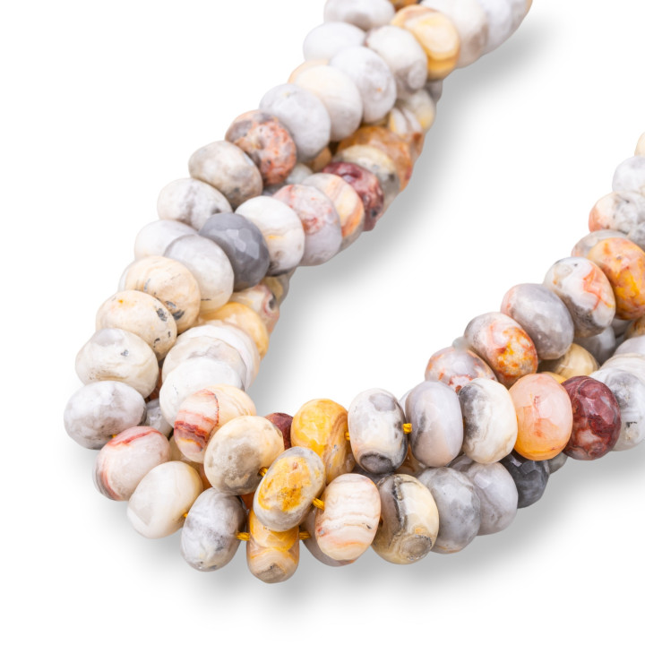 Picasso Jasper Yellow Faceted Rondelle 10x6mm