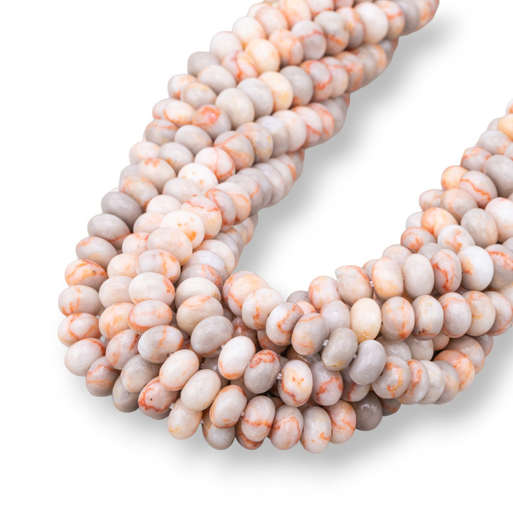 Rosa Zebra-Jaspis-Rondelle, glatt, 6,5 x 4 mm