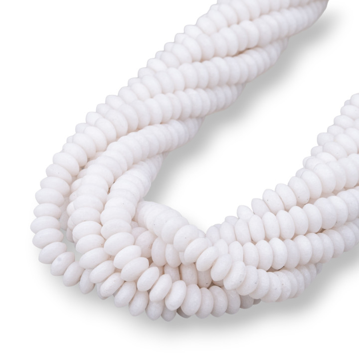 White Jade Smooth Washers 6.5x4mm