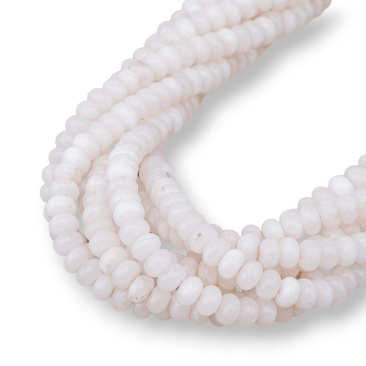 White Jade Smooth Washers 6.5x4mm