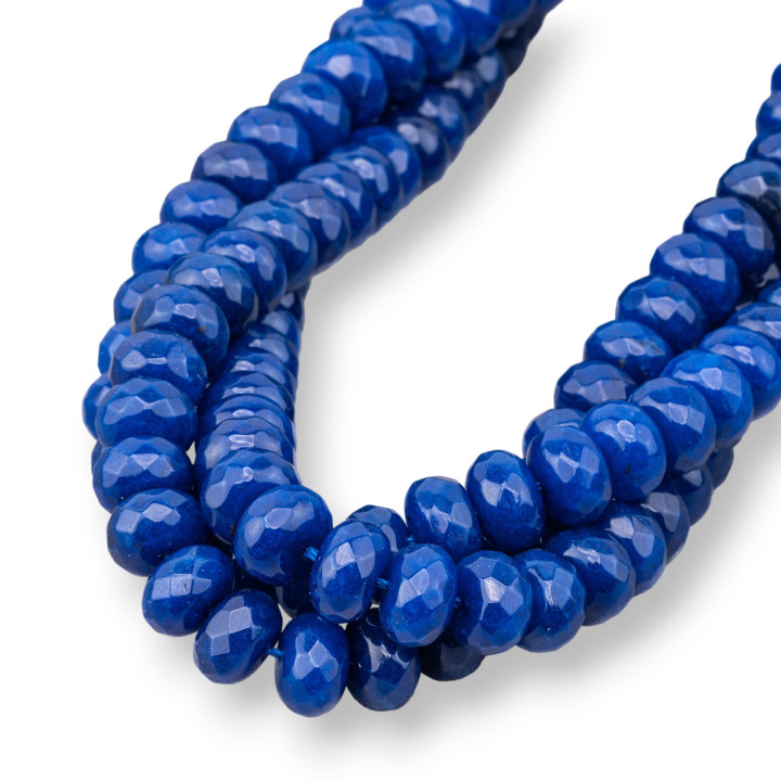 Rondelle Facetado Lapis Azul Jade 10x6mm