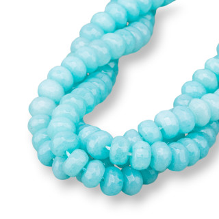 Hellblaue Jade facettierte Rondelle 10x6mm
