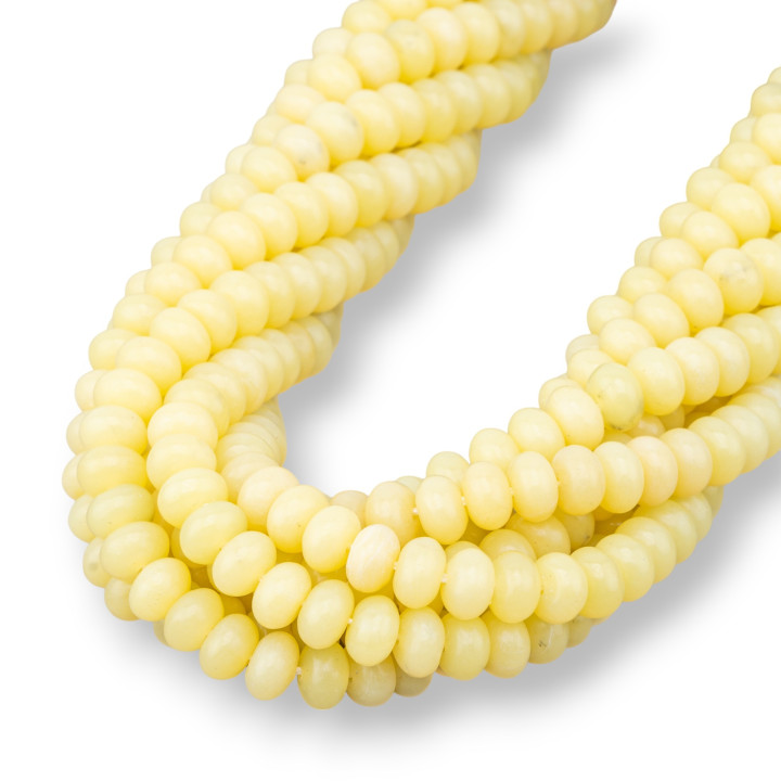 Jade-Zitronen-Rondelle, glatt, 6 x 4 mm