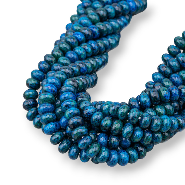 Jade Teinte Lapis Rondelle Lisse 6,5x4mm