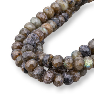 Labradorite Brute Rondelle Facette 12x8mm