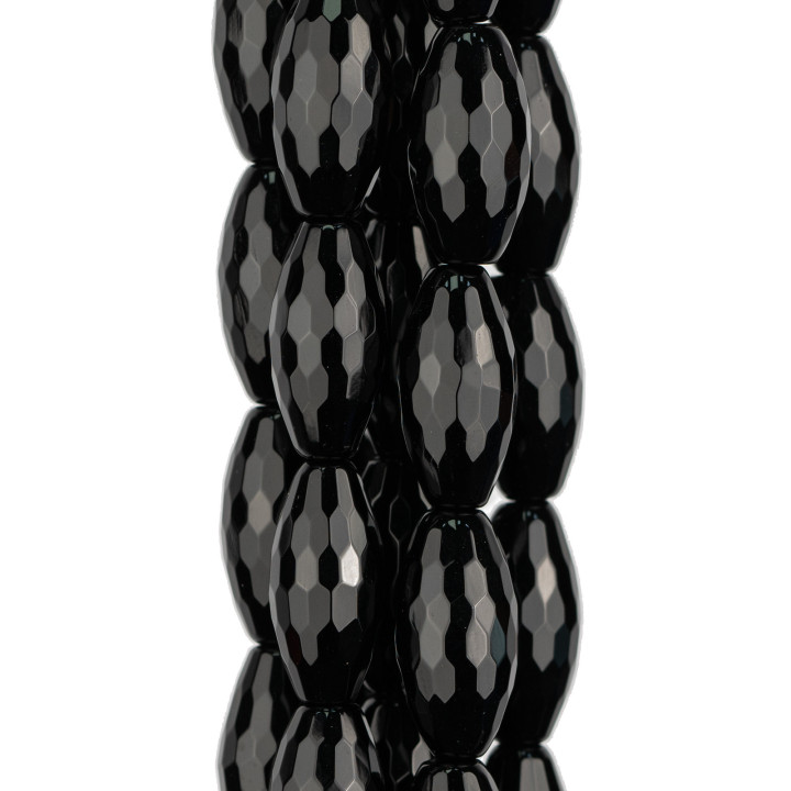 Onyx Ovale Rond Facette Riz 10x20mm