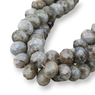 Labradorite Verte Brute Rondelle Facette 14x10mm