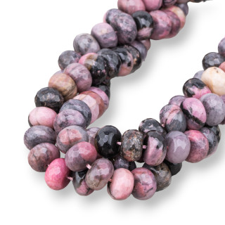 Rhodonite Rondelle Facette 12x8mm