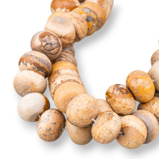 Pietra Paesina Rondelle Lisce 16x11mm