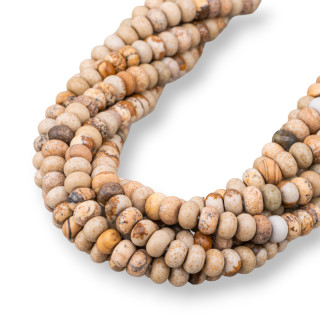 Paesena Stone Rondelle Glatt 6,5x4mm