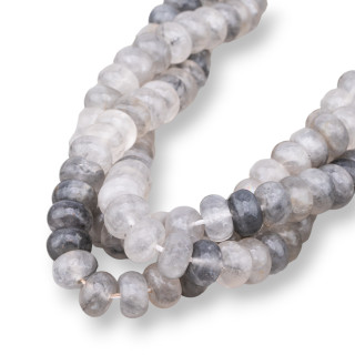 Cuarzo Gris Rondelle Liso 10x6mm