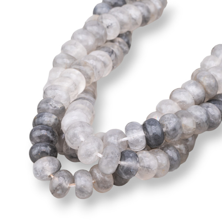 Cuarzo Gris Rondelle Liso 10x6mm