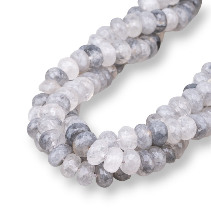 Cuarzo Gris Rodaja Facetada 10x6mm