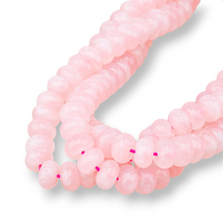 Quarzo Rosa Rondelle Lisce 10x6mm