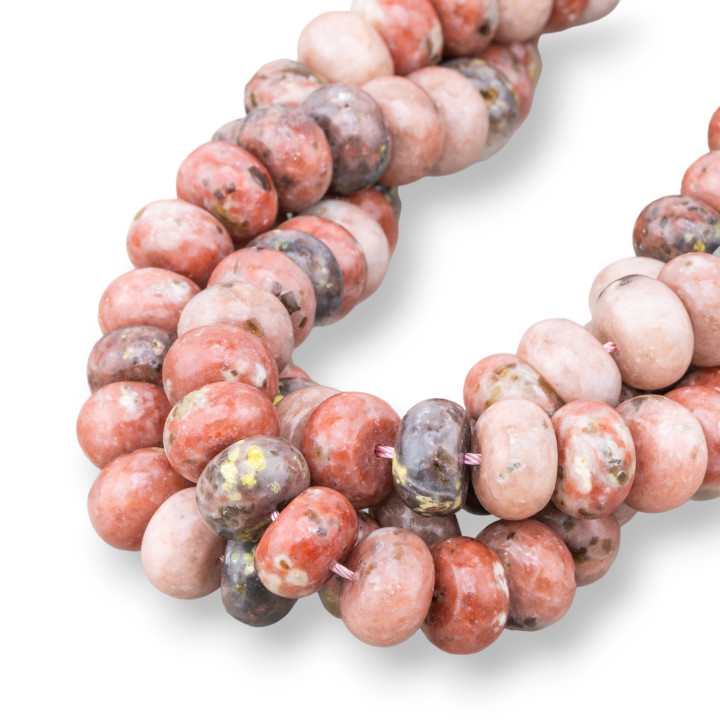 Rodonite Rondelle Lisse Multicolore 12x8mm