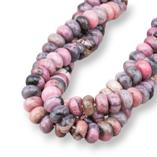 Rhodonite Rondelle Lisse 10x6mm