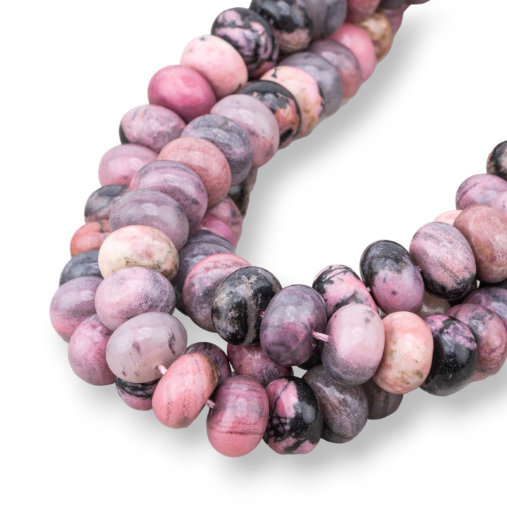 Rhodonite Rondelle Lisse 12x8mm