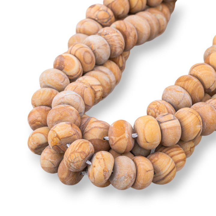 Wooden Jasper Matte Washers Smooth 12x8mm