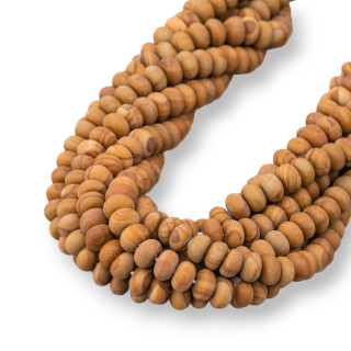 Bois Jaspe Mat Rondelle Lisse 6,5x4mm