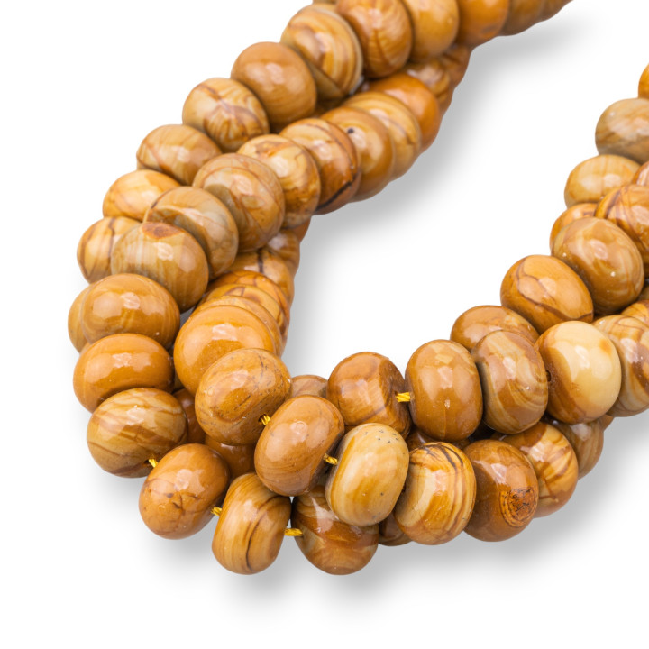 Jaspe De Madera Rondelle Liso 12x8mm