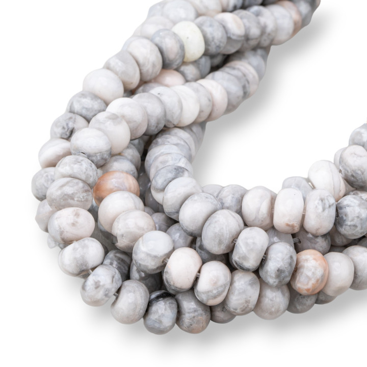 Agate Fossil Rondelle Smooth 8x5mm