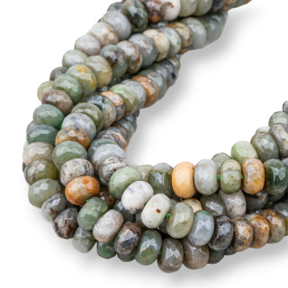 Moss Agate Rondelle Faceted 8x5mm