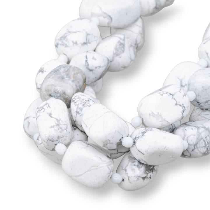 Howlite Blanc Pierre Roulée 8-13x13-18mm