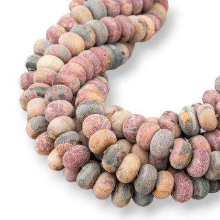 Matte Brown Jasper Rondelle Smooth 8x5mm