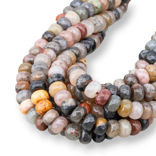 Καφέ Jasper Rondelle Faceted 8x5mm