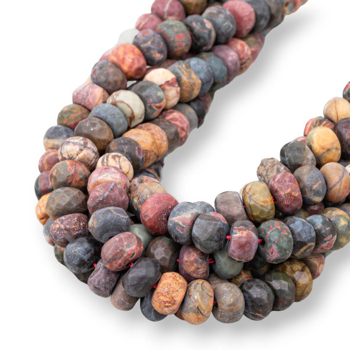 Καφέ Jasper Rondelle Faceted Satin Finish 8x5mm