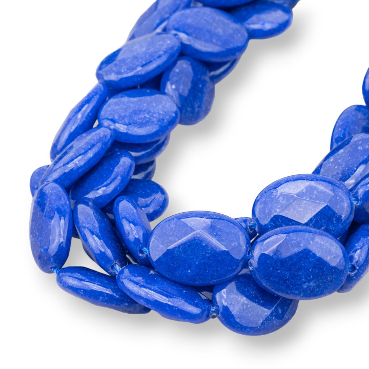 Jadeblauer Lapis-Oval-Facettenteller 13x18mm