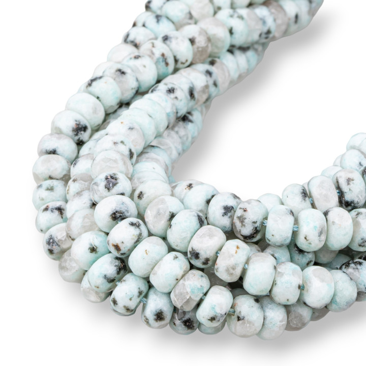 Jade Mosaic Rondelle Faceted 8x5mm