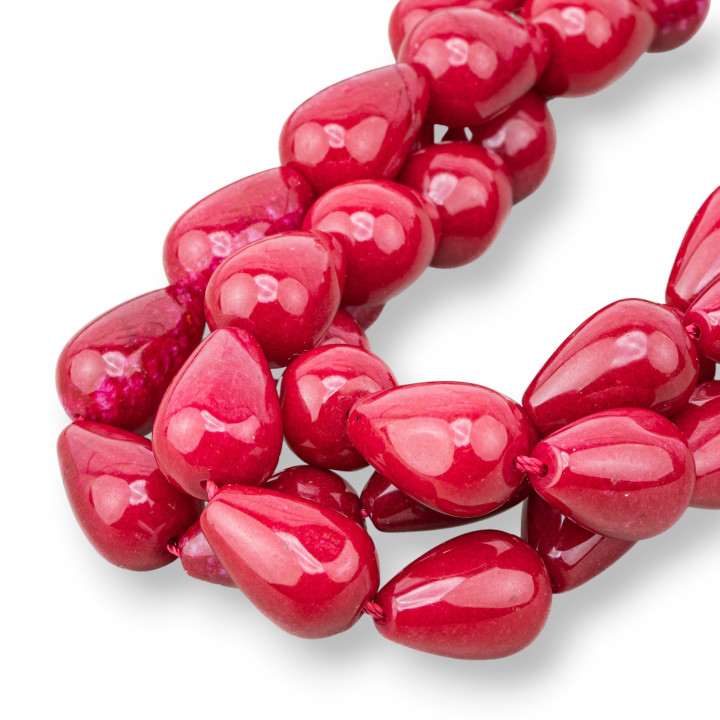 Rubellite Jade Suave Briolette Gotas 13x18mm