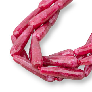 Rubellite Jade Briolette Facetado Gotas 8x30mm Transparente