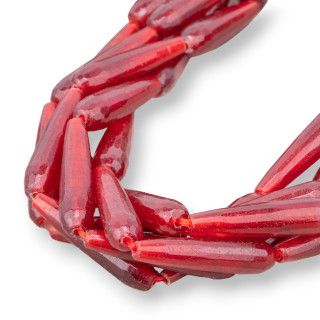 Rubellite Jade Briolette Facetado Gotas 8x30mm Transparente