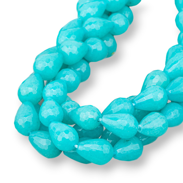 Jade Turquoise Gouttes Briolette Facette 10x14mm