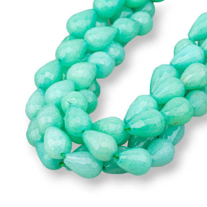 Chrysopras grüne Jade facettierte Briolette-Tropfen 10x15mm