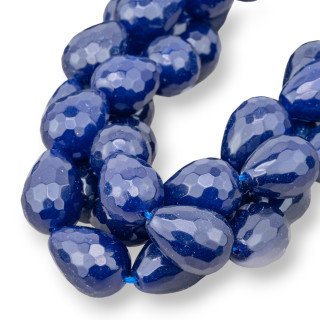 Jade Sapphire Faceted Briolette Drops 15x20mm