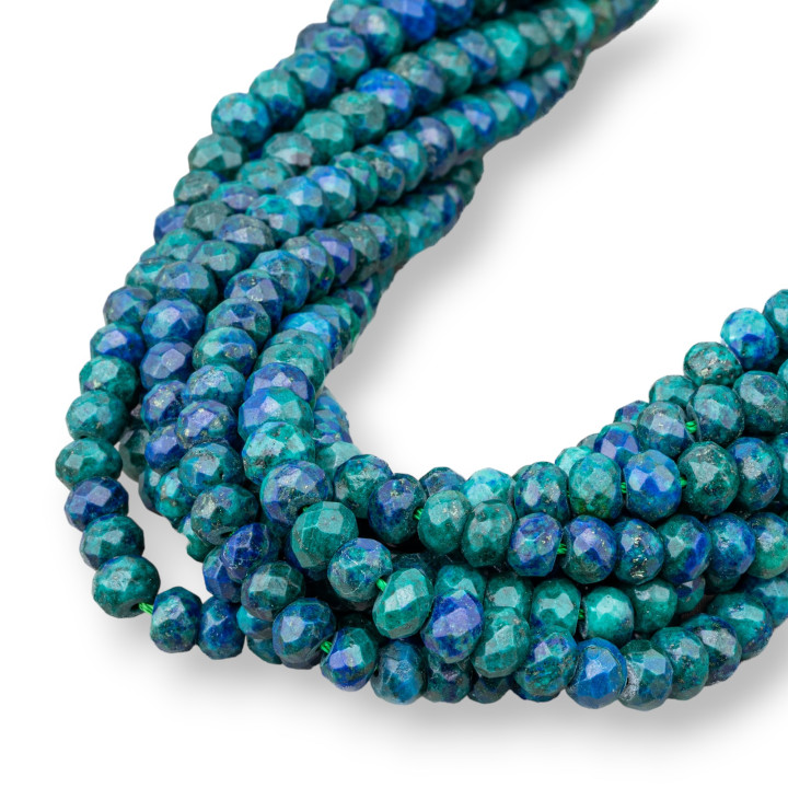 Ακατέργαστο Αφγανικό Lapis Lazuli Faceted Rondelle 6x4mm