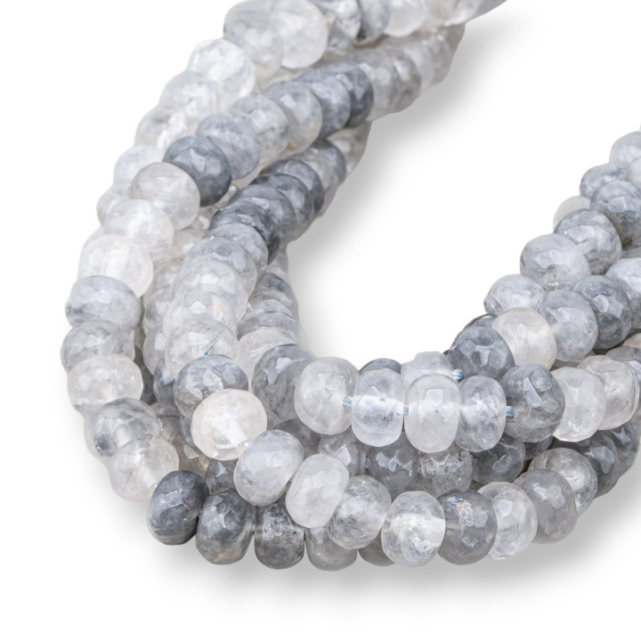 Quarzo Grigio Rondelle Sfaccettate 8x5mm
