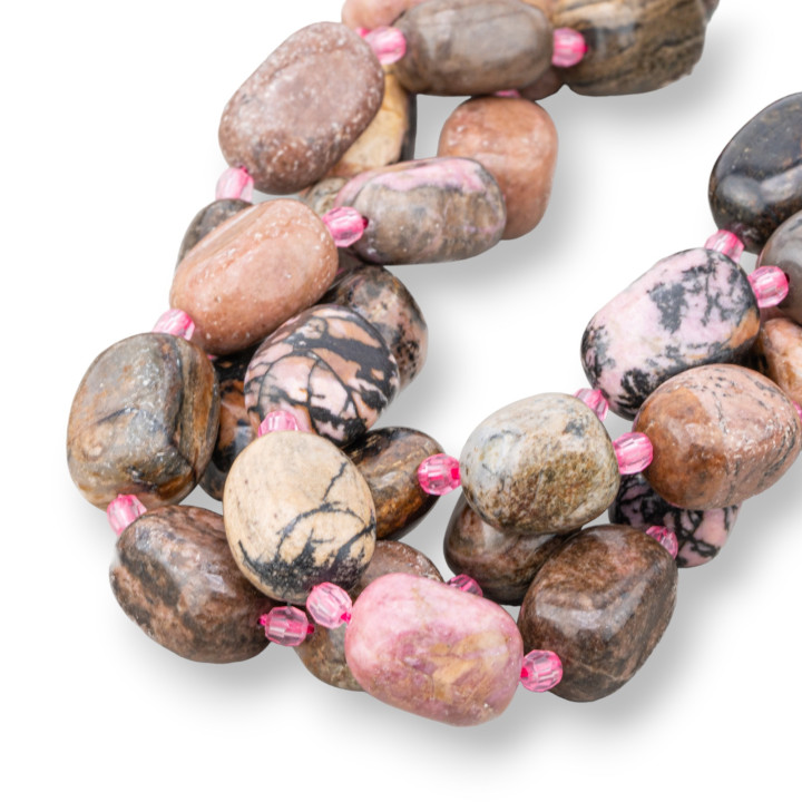 Pierre Roulée Rhodonite Foncé 8-13x13-18mm