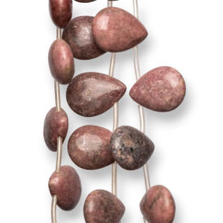 Flache Rhodonit-Tropfen zweiter Wahl, 25 x 18 mm