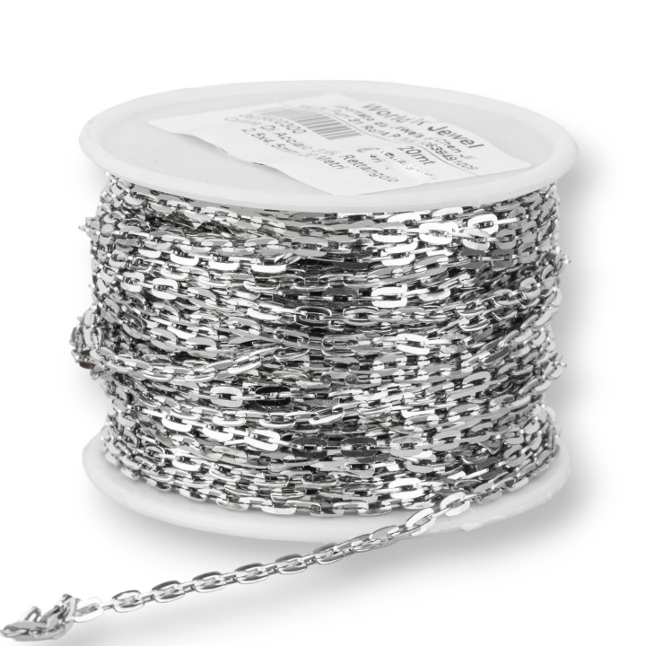Catena Di Acciaio Rettangolo 2,5x4,5mm 20 Metri