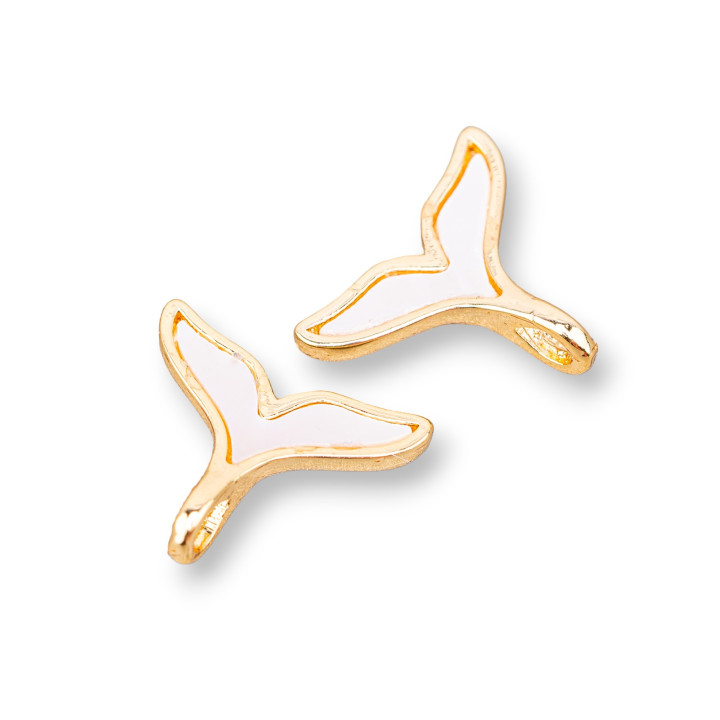 Pendentif Bronze Composant Avec Nacre Queue Sinena 14x12mm 12pcs Avec 1 Anneau