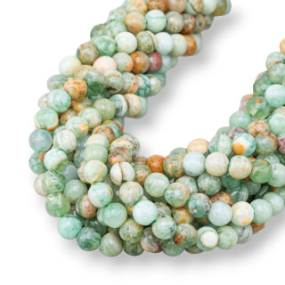 Cuarzo Crisoprasa Verde Crudo Liso Redondo 06mm