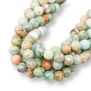 Rough Green Chrysoprase Quartz Round Smooth 08mm