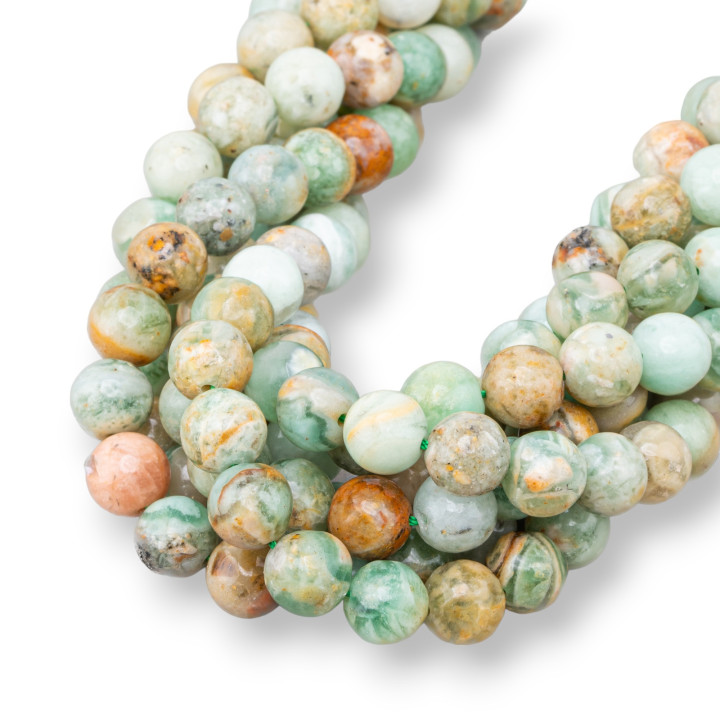 Quartz Chrysoprase Vert Brut Lisse Rond 08mm