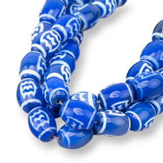 Agata Tibetana Barilotto 12x16mm Agata Blu 2